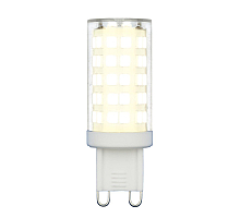 Лампа светодиодная (UL-00006488) Uniel G9 9W 3000K прозрачная LED-JCD-9W/3000K/G9/CL GLZ09TR