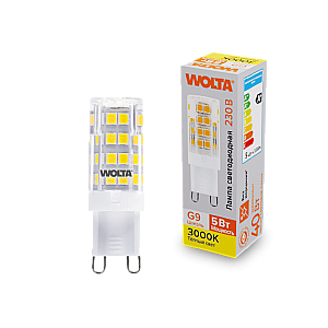 Светодиодная лампа WOLTA 5Вт 3000K G9 кукуруза матовая WSTD-JCD-5W3KG9-C