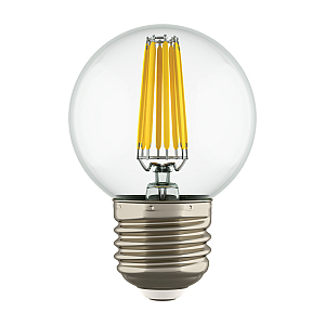 Лампа светодиодная филаментная Lightstar LED Filament E27 6W 4000K шар прозрачный 933824