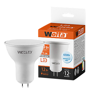 Светодиодная лампа WOLTA 12Вт 6500K GU5.3 матовая 25WPAR16-230-12GU5.3