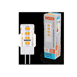Светодиодная лампа WOLTA 5Вт 6500K G4 кукуруза матовая WSTD-JC-220V5W6KG4-C