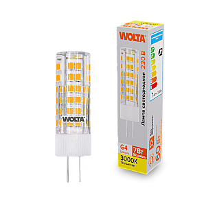 Светодиодная лампа WOLTA 7Вт 3000K G4 кукуруза матовая WSTD-JC-220V7W3KG4-C
