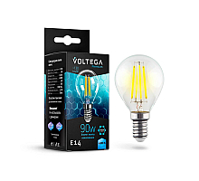 Лампа светодиодная филаментная Voltega E14 9W 4000K шар прозрачный VG10-G45E14cold9W-F 7137