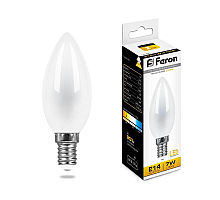 Лампа светодиодная Feron E14 7W 2700K Свеча Матовая LB-66 25785