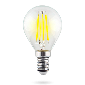 Лампа светодиодная Voltega E14 6W 4000К шар прозрачный VG10-G1E14cold6W-F 7022