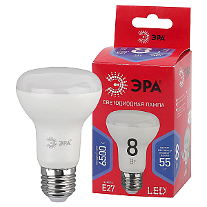 Лампа светодиодная Эра E27 8W 6500K LED R63-8W-865-E27 R Б0045336
