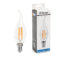 Лампа светодиодная Feron LB-718 Свеча на ветру E14 15W 6400K 38264