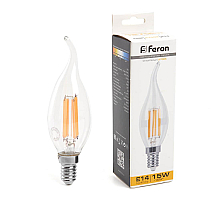 Лампа светодиодная Feron LB-718 Свеча на ветру E14 15W 2700K 38261