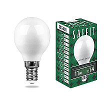 Лампа светодиодная Saffit SBG4511 шар E14 11W 2700K 55136