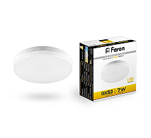 Лампа светодиодная Feron GX53 7W 2700K Таблетка Матовая LB-451 25831