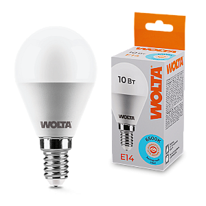 Светодиодная лампа WOLTA 10Вт 6500K E14 груша матовая 25W45GL10E14