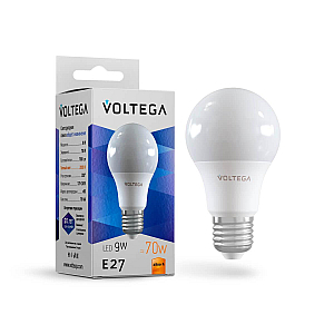 Лампа светодиодная Voltega E27 9W 2800К груша матовая VG2-A2E27warm9W 8343