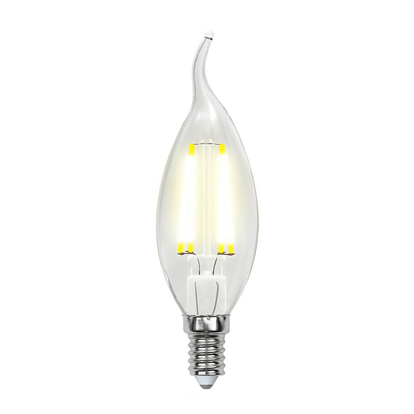 Лампа светодиодная филаментная (UL-00001374) Uniel E14 6W 4000K прозрачная LED-CW35-6W/NW/E14/CL PLS02WH