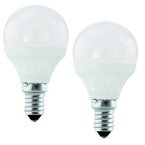 Nabor svetodiodnykh lamp 2 sht eglo e14 4w 4000k opal 10776