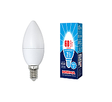 Лампа светодиодная (UL-00003795) Volpe E14 7W 4000K матовая LED-C37-7W/NW/E14/FR/NR