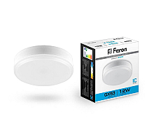 Лампа светодиодная Feron GX53 12W 6400K Таблетка Матовая LB-453 25868