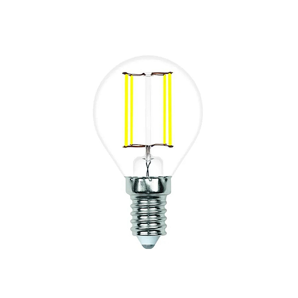Лампа светодиодная филаментная Volpe E14 4W 4000K прозрачная LED-G45-4W/4000K/E14/CL/SLF UL-00008313