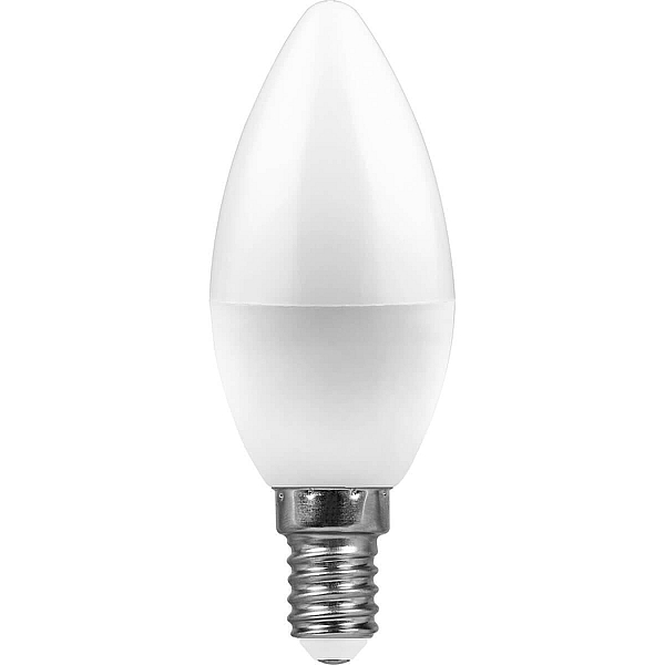 Lampa svetodiodnaya feron e14 7w 6400k svecha matovaya lb 97 254