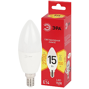Лампа светодиодная Эра RED LINE LED B35-15W-827-E14 R 15Вт свеча Б0070087