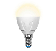 Лампа светодиодная (UL-00002419) Uniel E14 7W 3000K матовая LED-G45 7W/WW/E14/FR PLP01WH