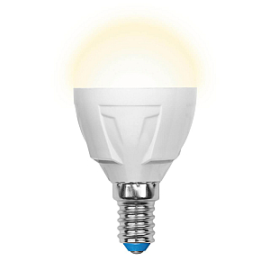 Лампа светодиодная (UL-00002419) Uniel E14 7W 3000K матовая LED-G45 7W/WW/E14/FR PLP01WH