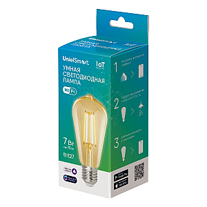 Лампа светодиодная умная Uniel LED-ST64-7W/SW/E27/230V/WF GLS82GO UL-00011657