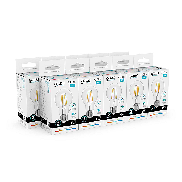 Лампа светодиодная Gauss Filament Elementary E27 9W 4100K 22229
