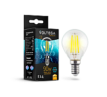 Лампа светодиодная филаментная Voltega E14 7W 2800K шар прозрачный VG10-G45E14warm9W-F 7136