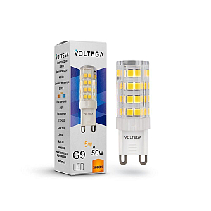 Лампа светодиодная Voltega Simple Capsule 5W 3000K G9 7185