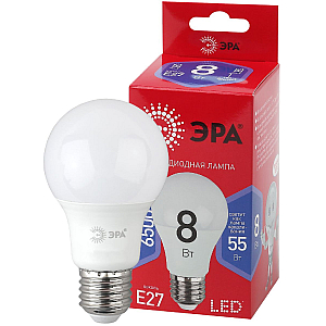 Лампа светодиодная Эра E27 8W 6500K LED A60-8W-865-E27 R Б0045323