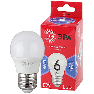 Лампа светодиодная Эра E27 6W 6500K LED P45-6W-865-E27 R Б0045357