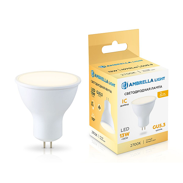 Светодиодная лампа MR16 13W 2700K Ambrella light Bulding 161303