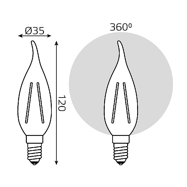 Лампа светодиодная Gauss Filament Elementary E14 12W 4100K 42122
