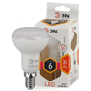 Лампа светодиодная Эра E14 6W 2700K LED R50-6W-827-E14 Б0028489