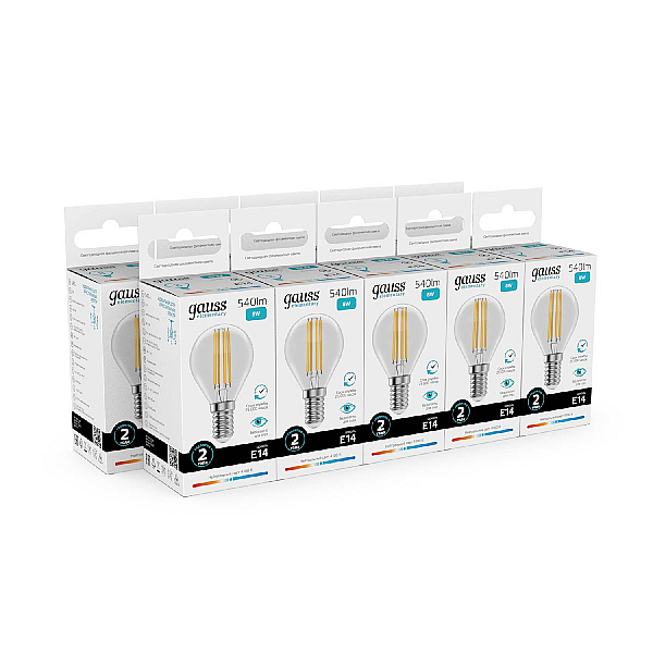 Лампа светодиодная Gauss Filament Elementary E14 8W 4100K 52128