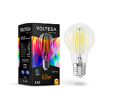Лампа светодиодная филаментная Voltega E27 7W 2800K груша прозрачная VG10-A60E27warm7W-FHR 7154