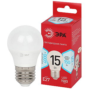 Лампа светодиодная Эра RED LINE LED P45-15W-840-E27 R 15Вт шар Б0070102