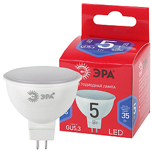 Лампа светодиодная Эра GU5.3 5W 6500K LED MR16-5W-865-GU5.3 R Б0045349