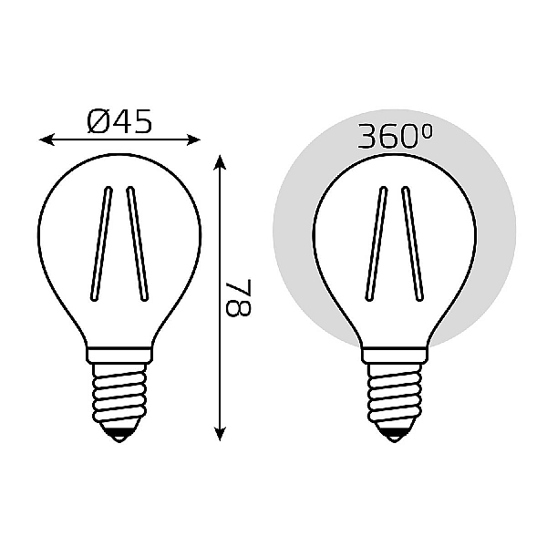Лампа светодиодная Gauss Filament Elementary E14 10W 2700K 52110