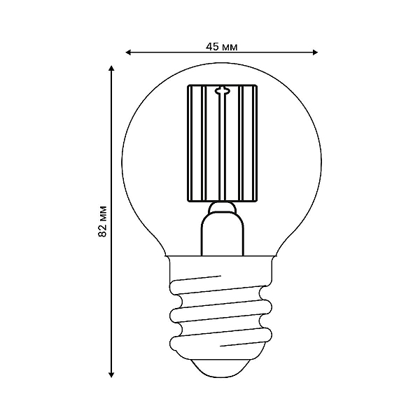 Лампа светодиодная Uniel E27 4W 3000K прозрачная LED-G45-4W/3000K/E27/CL GLY01TR UL-00011940