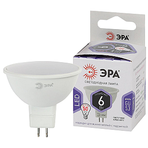 Лампа светодиодная Эра GU5.3 6W 6000K LED MR16-6W-860-GU5.3 Б0049069