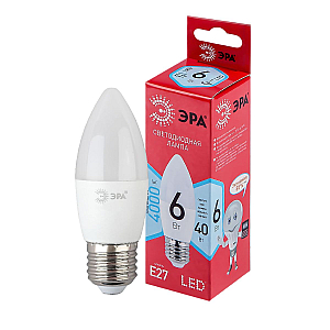 Лампа светодиодная Эра E27 6W 4000K LED B35-6W-840-E27 R Б0050232
