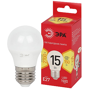 Лампа светодиодная Эра RED LINE LED P45-15W-827-E27 R 15Вт шар Б0070100