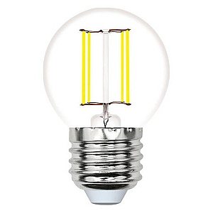 Лампа светодиодная филаментная Volpe E27 6W 4000K прозрачная LED-G45-6W/4000K/E27/CL/SLF UL-00008309