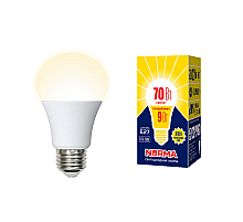Лампа светодиодная Volpe Norma LED-A60-9W/3000K/E27/FR/NR картон UL-00005622
