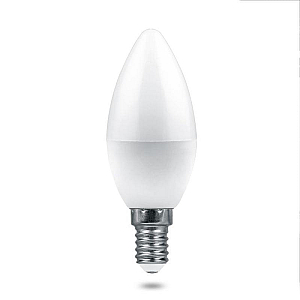 Лампа светодиодная Feron E14 7,5W 4000K свеча матовая LB-1307 38054