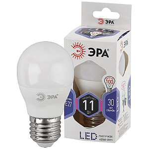 Лампа светодиодная Эра E27 11W 6000K LED P45-11W-860-E27 Б0032991