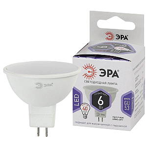 Лампа светодиодная Эра GU5.3 6W 6000K LED MR16-6W-860-GU5.3 Б0049069