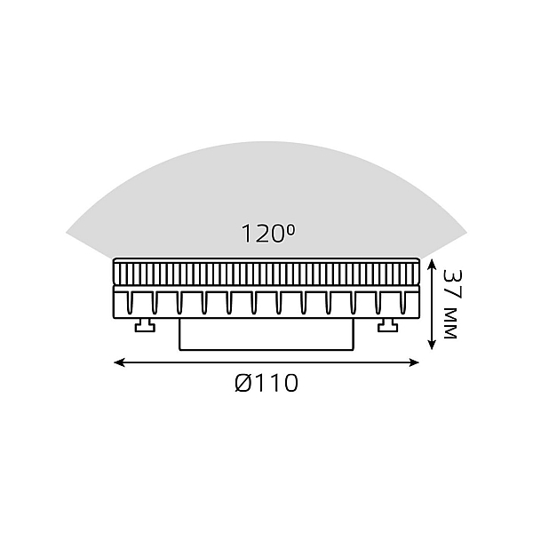 Лампа светодиодная Gauss GX70 12W 3000K матовая 131016112