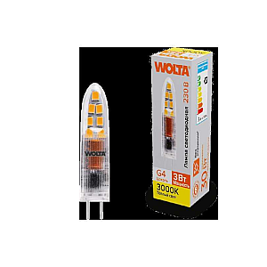 Светодиодная лампа WOLTA 3Вт 3000K G4 матовая WSTD-JC-220V3W3KG4-P